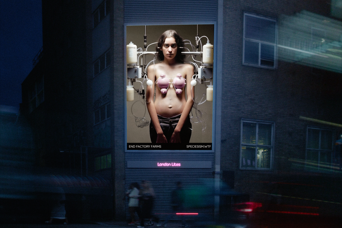 Una campaña muestra a una mujer siendo ordeñada