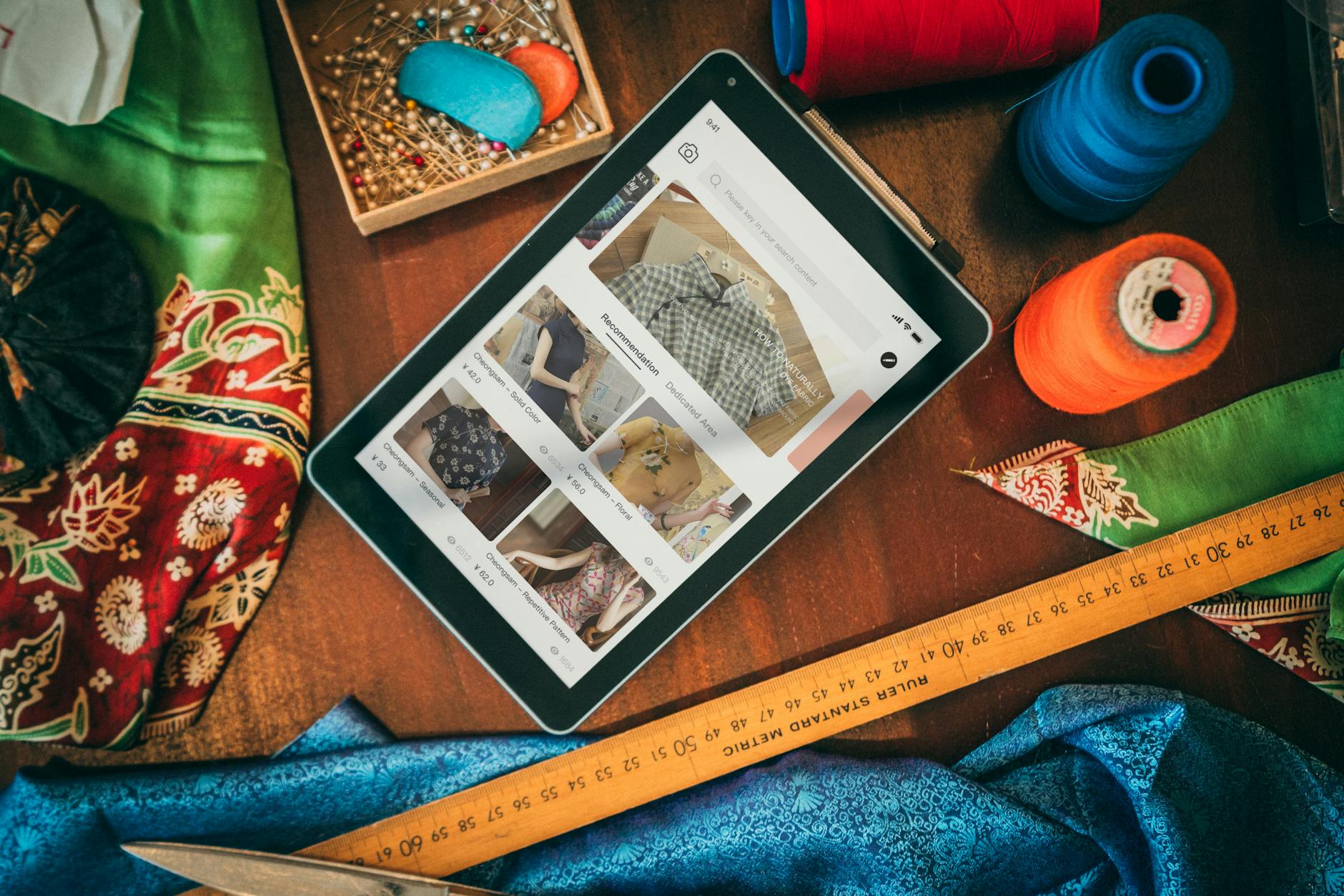 Tienda online de moda en una tablet